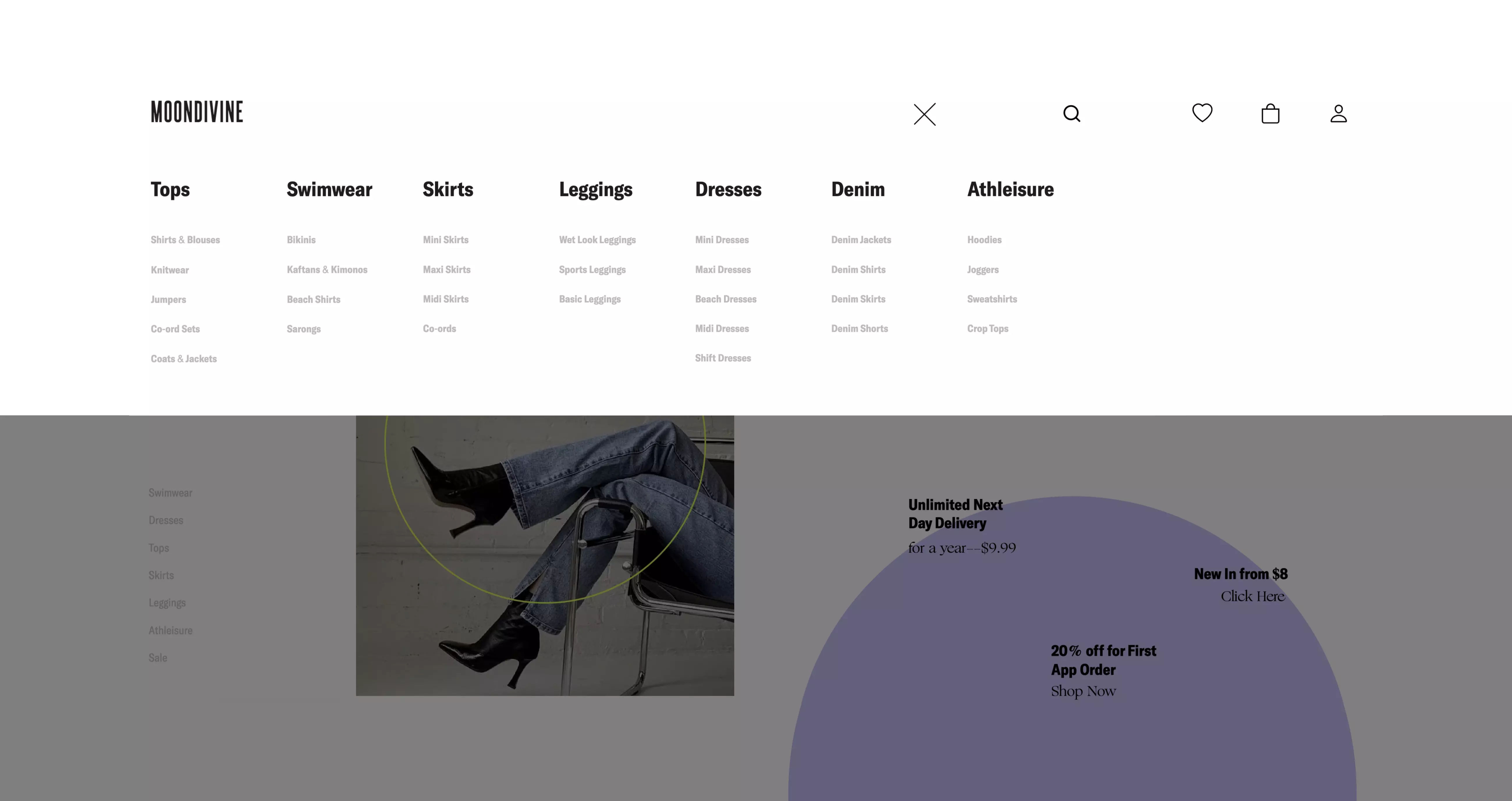 Multiple screens of the MoonDivine app