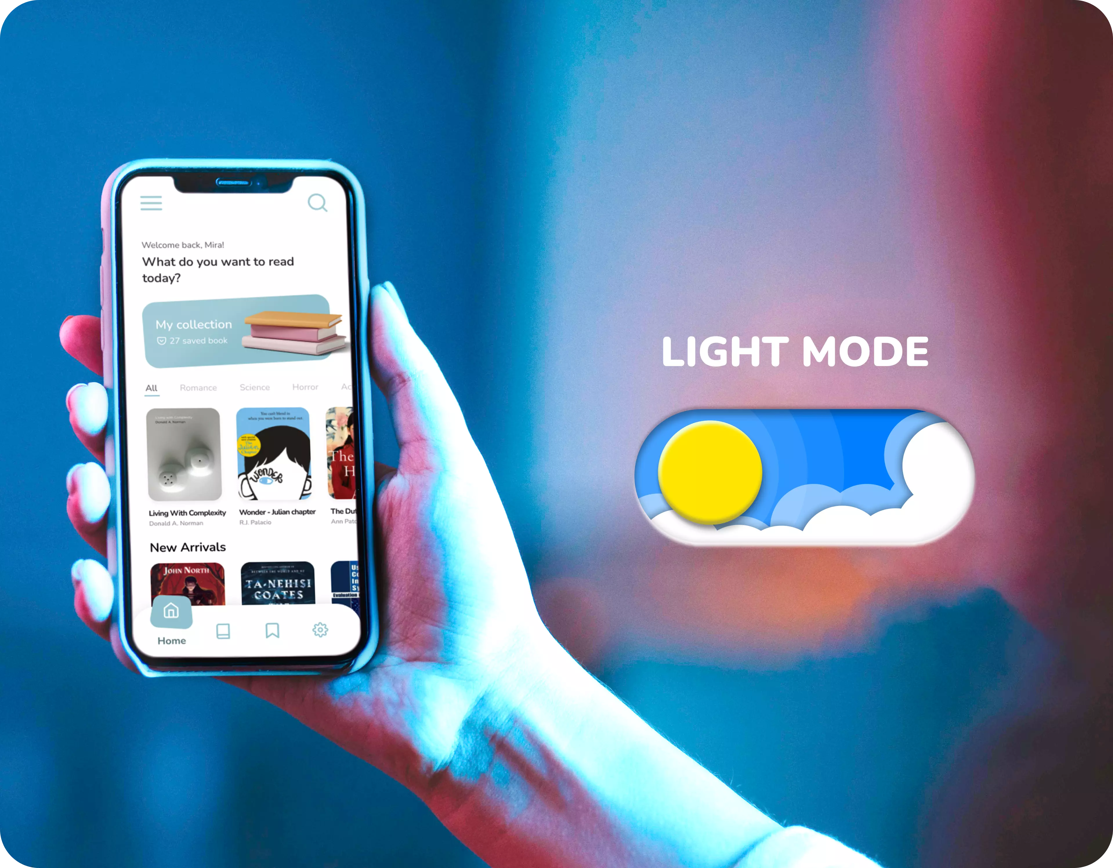 Book app UI detail - default view